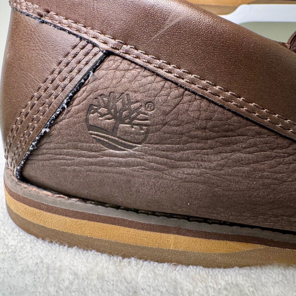 Timberland Men‎ Dark Brown Leather Slip On Loafer Shoes Size 10 - Picture 10 of 11